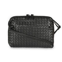 Bottega Veneta Black Intrecciato Leather Small Nodini Crossbody Bag