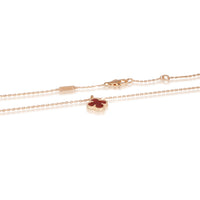 Van Cleef & Arpels Sweet Alhambra Carnelian Necklace in 18K Rose Gold