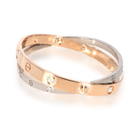 Cartier Joined Love Bracelet in 18KT Rose Gold & White Gold 0.75 CTW