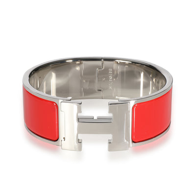 Hermès Red Enamel Clic Clac H Bangle