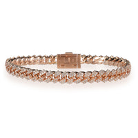 Uverly Miami Cuban Link Diamond Bracelet in 14K Rose Gold 4.20 CTW