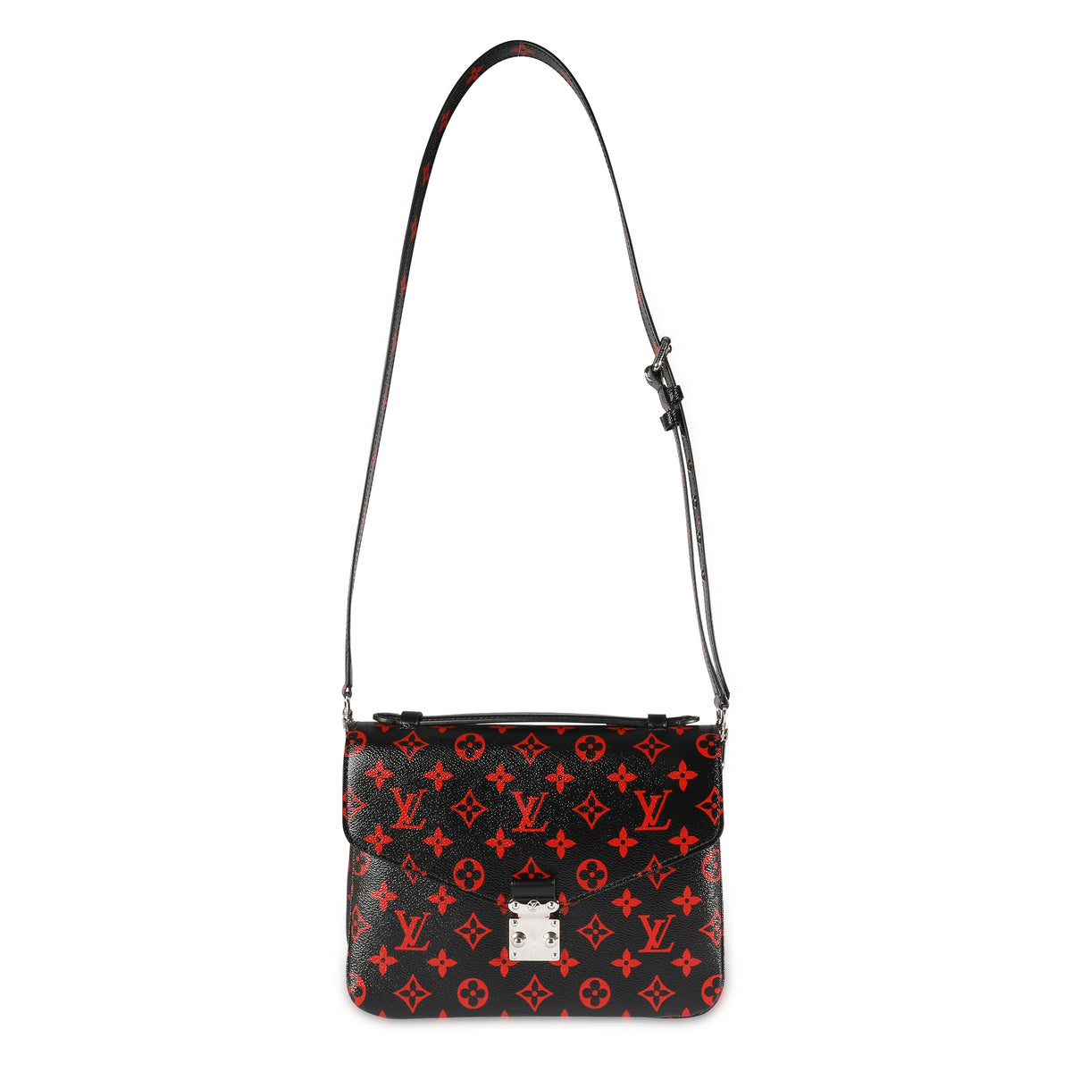 Louis Vuitton Black and Red Monogram Infrarouge Pochette Metis Messenger Bag