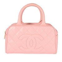 Chanel Pink Caviar Quilted Timeless Small Bowler Bag