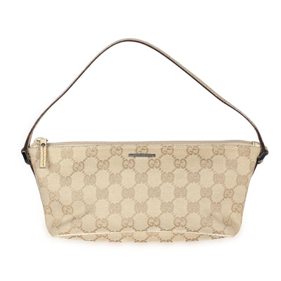 Gucci Beige GG Canvas & Leather Pochette