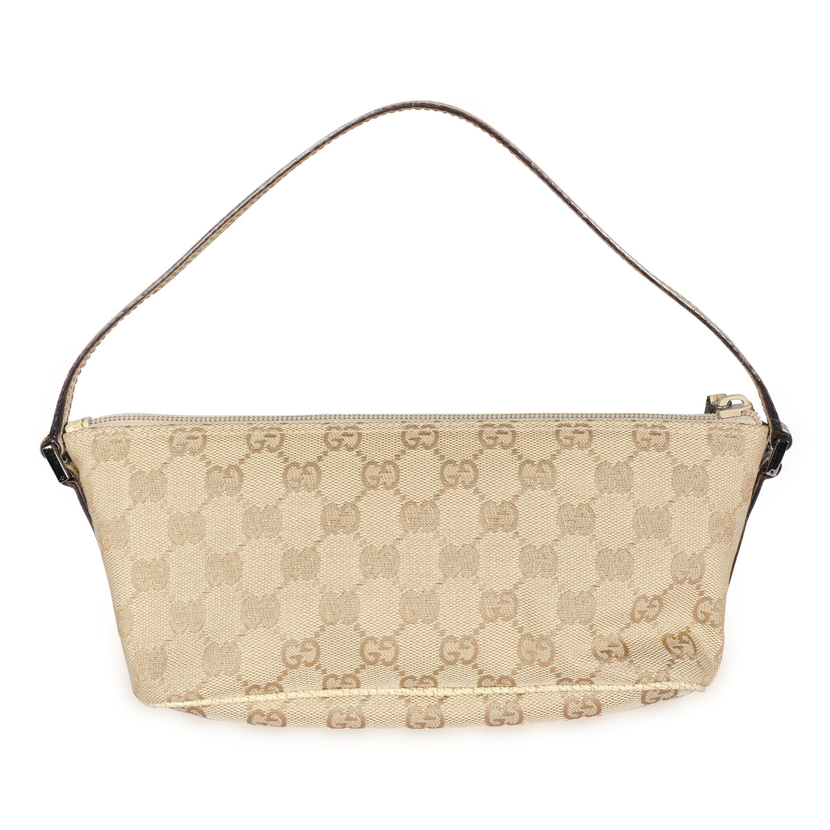 Gucci Beige GG Canvas & Leather Pochette