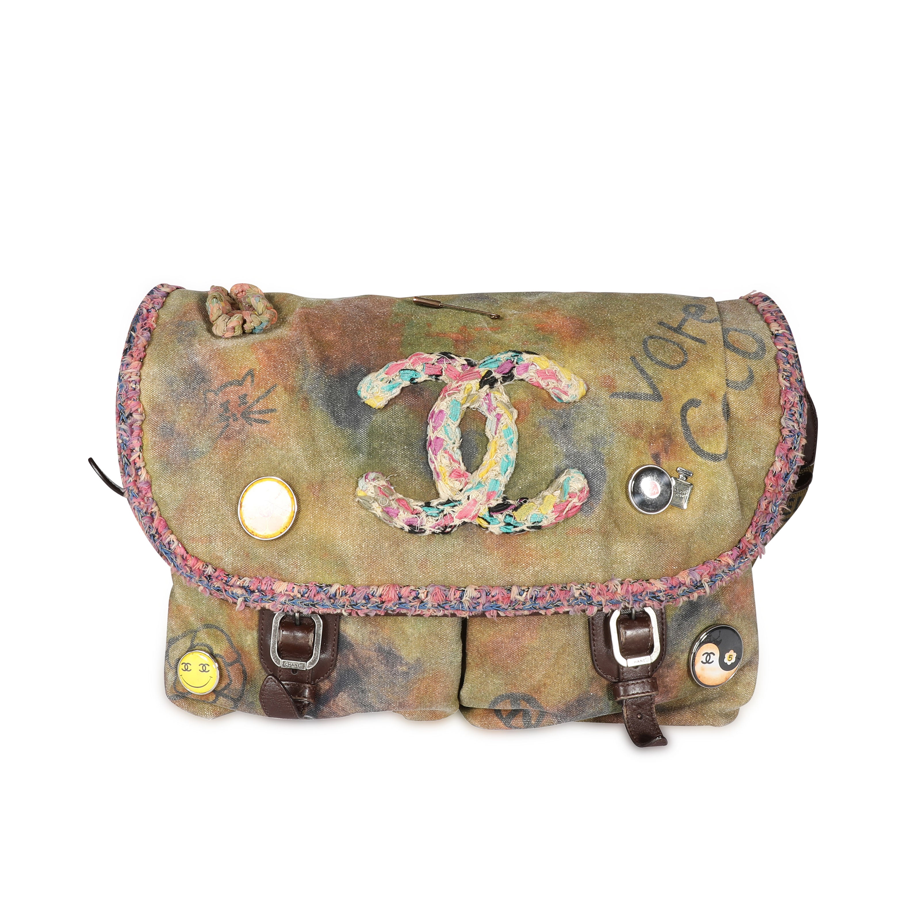 Chanel Multicolor On the Pavements Graffiti Canvas Large Messenger