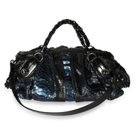 Gucci Blue Python & Black Leather Large Galaxy Bag