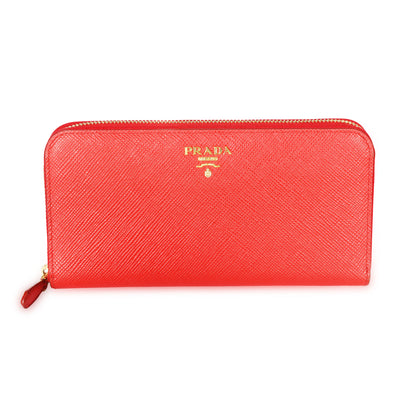 Prada Lacca Saffiano Leather Zip-Around Wallet