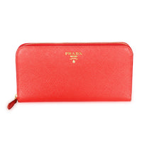 Prada Lacca Saffiano Leather Zip-Around Wallet