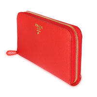 Prada Lacca Saffiano Leather Zip-Around Wallet