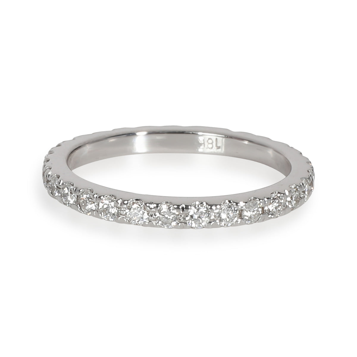 Round Cut Diamond Eternity Band in 18K White Gold 0.45 CTW