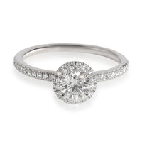 Harry Winston Halo Diamond Engagement Ring in  Platinum F VS1 0.85 CTW