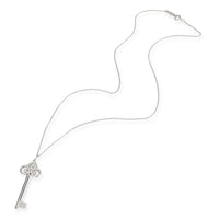 Tiffany & Co. Diamond Fleur de Lis Key Necklace in 18K White Gold 0.10 CTW