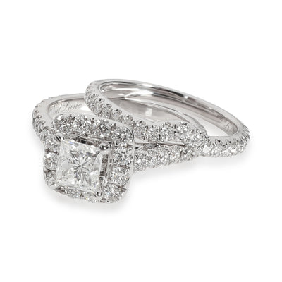 Neil Lane Halo Princess Diamond Engagement Set in 14K White Gold 2.5 CTW