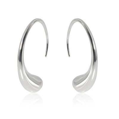 Tiffany Elsa Peretti Elongated Teardrop Threader Earrings in Sterling Silver