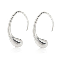 Tiffany Elsa Peretti Elongated Teardrop Threader Earrings in Sterling Silver