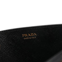 Prada Black Saffiano Leather Envelope Chain Wallet