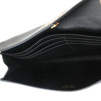 Prada Black Saffiano Leather Envelope Chain Wallet