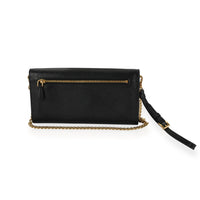 Prada Black Saffiano Leather Envelope Chain Wallet