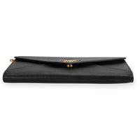 Prada Black Saffiano Leather Envelope Chain Wallet