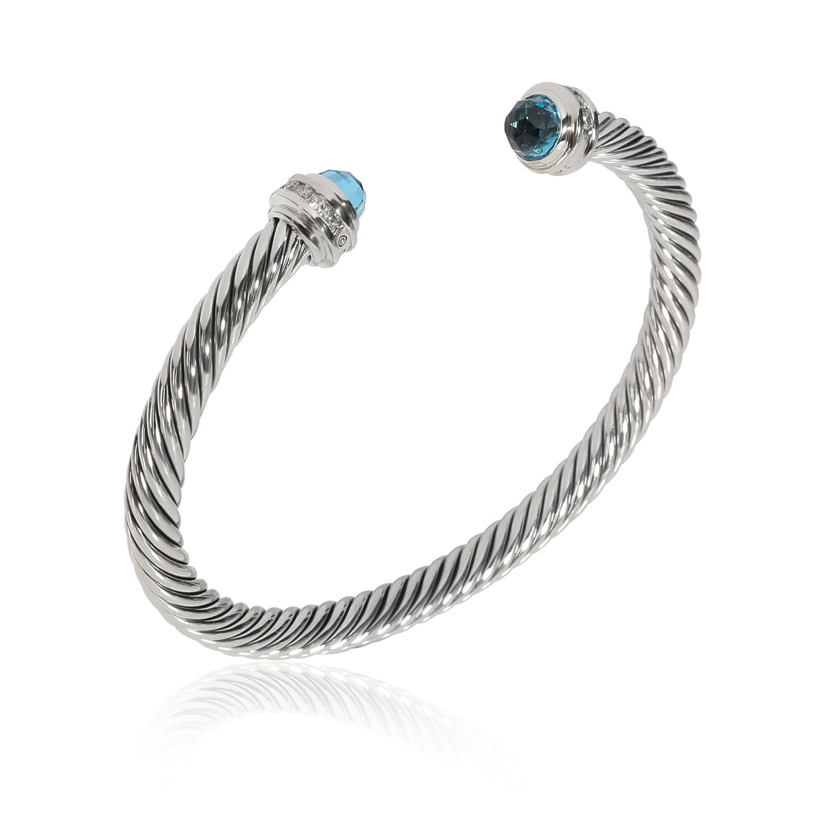 David Yurman Cable Diamond Bracelet in  Sterling Silver 0.30 CTW