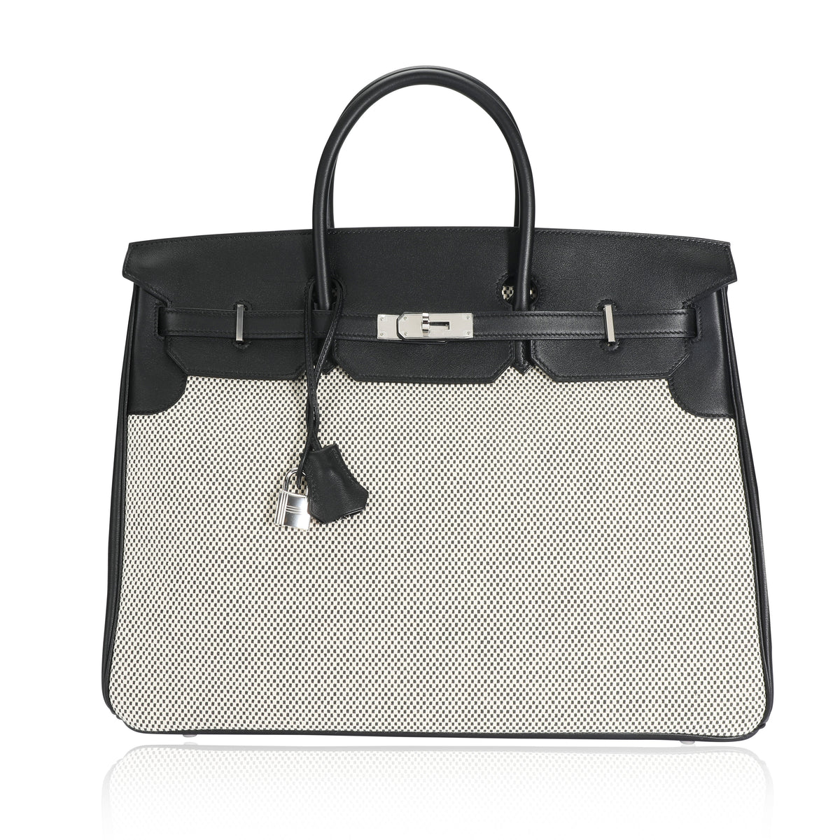 Hermès Black Swift Leather & Ecru Toile Birkin 40 PHW by WP Diamonds –  myGemma