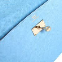 Hermès Blue Paradise Epsom Leather Kelly Wallet GHW