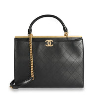 Chanel Black Quilted Calfskin Coco Luxe Large Shopping Bag