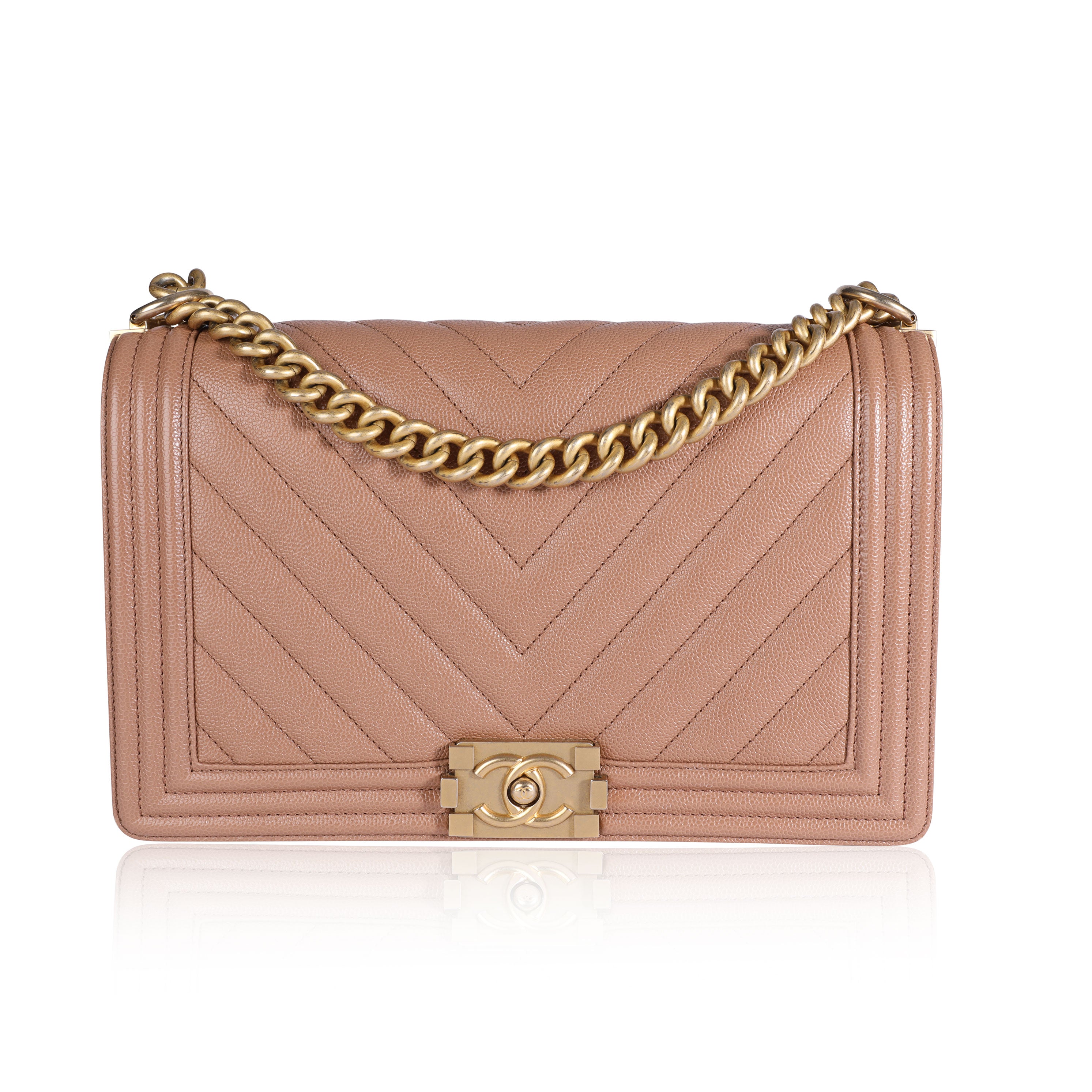 Chanel Vintage Caviar Leather Chevron Top Handle Speedy Bag