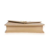 Saint Laurent Dark Beige Grain de Poudre Envelope Chain Wallet