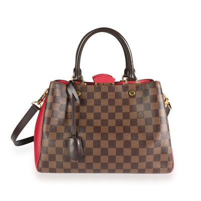 Louis Vuitton Damier Ebene & Bordeaux Taurillon Leather Brittany Bag