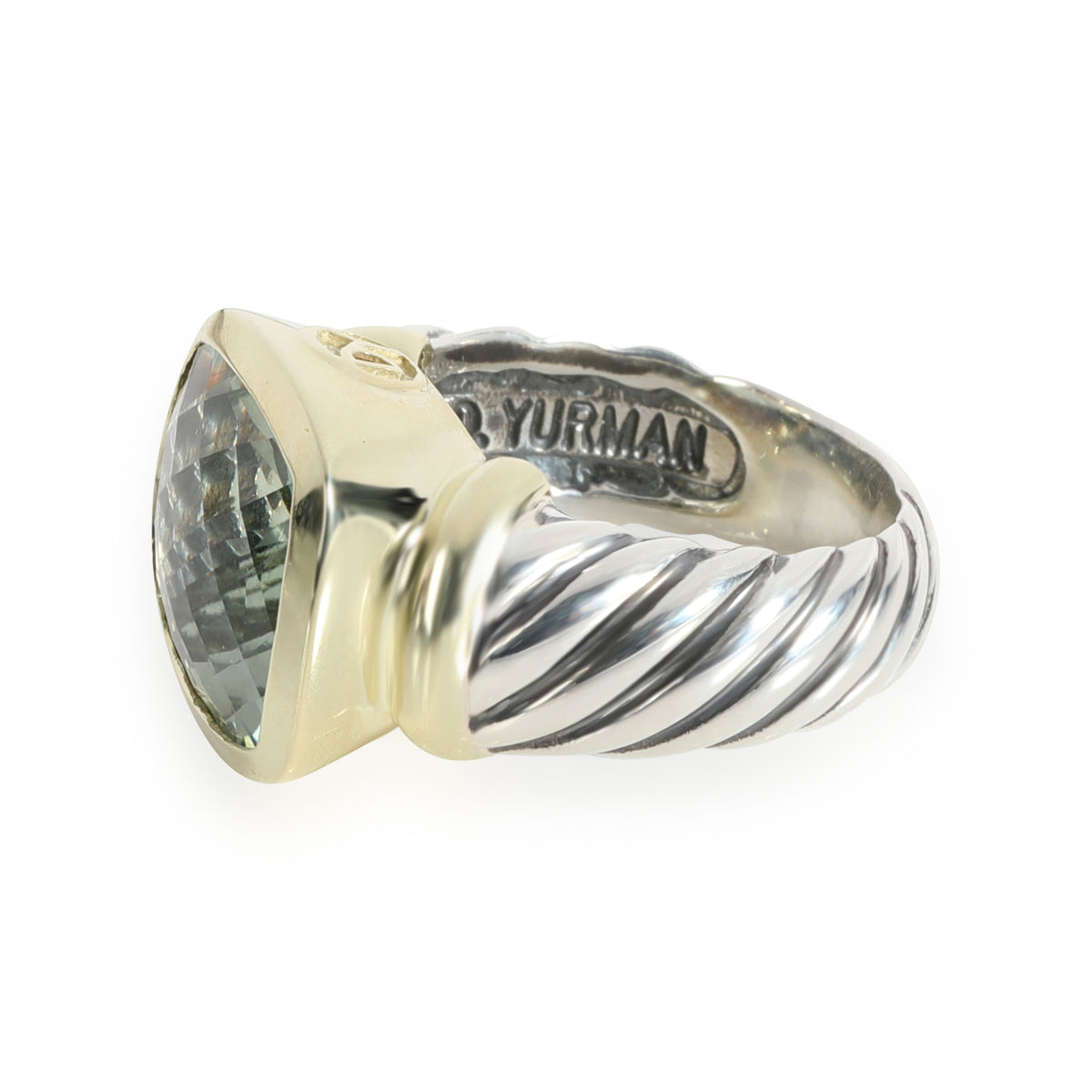 David Yurman Noblesse Prasiolite Ring in 14K Yellow Gold/Sterling Silver