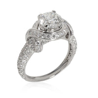 Tiffany & Co. Schlumberger Diamond Engagement Ring in  Platinum G VVS2 3.02 ctw