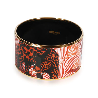 Hermès Jungle of Eden Rose Couture XL Gold Plated Bangle