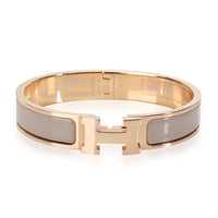 Hermès Clic H Gold Plated Taupe Bracelet