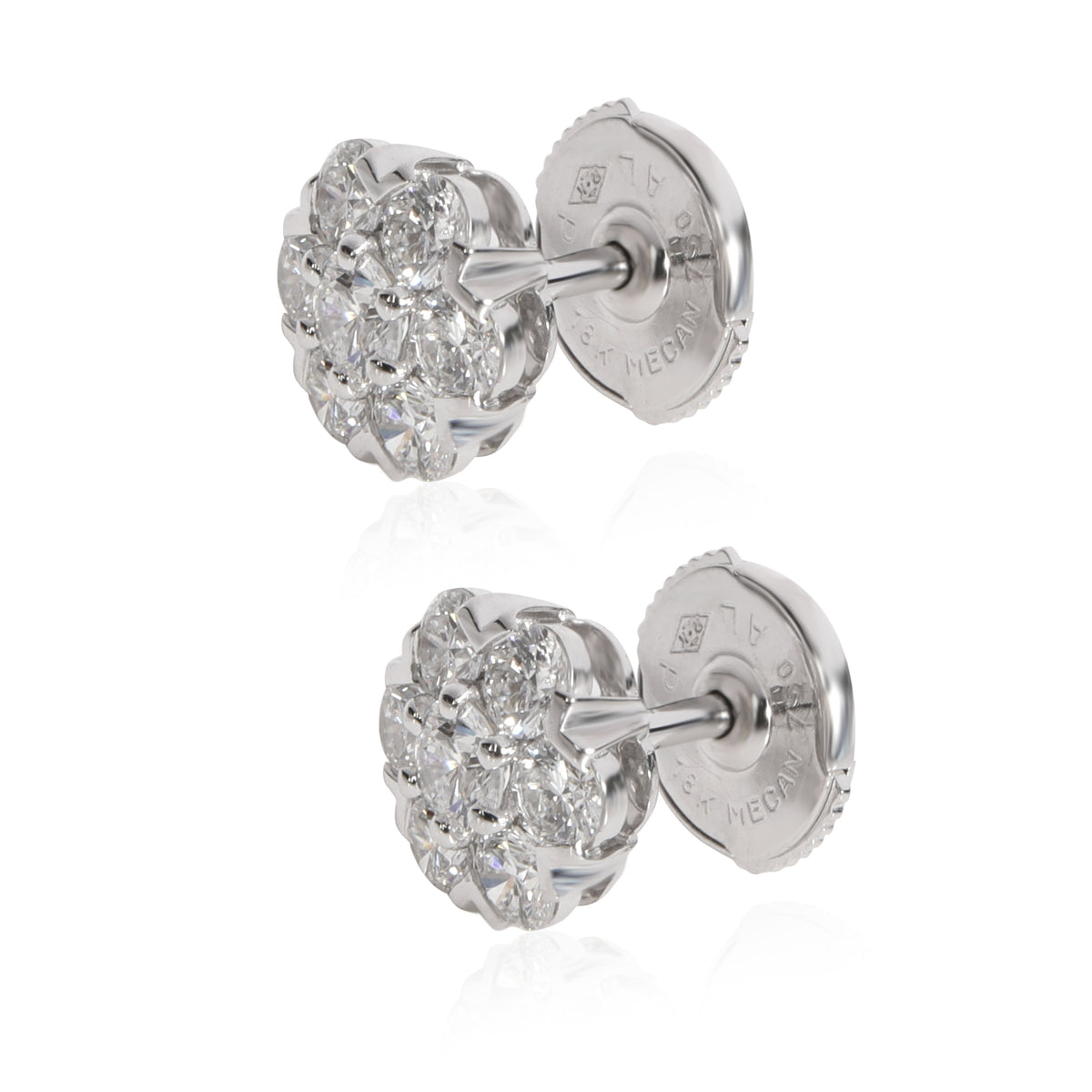 Van Cleef & Arpels Fleurette Diamond Earring in 18K White Gold 1.00 CTW