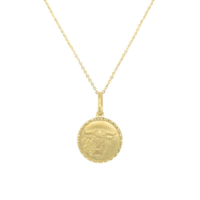 Zodiac Taurus Necklace in 14K Yellow Gold