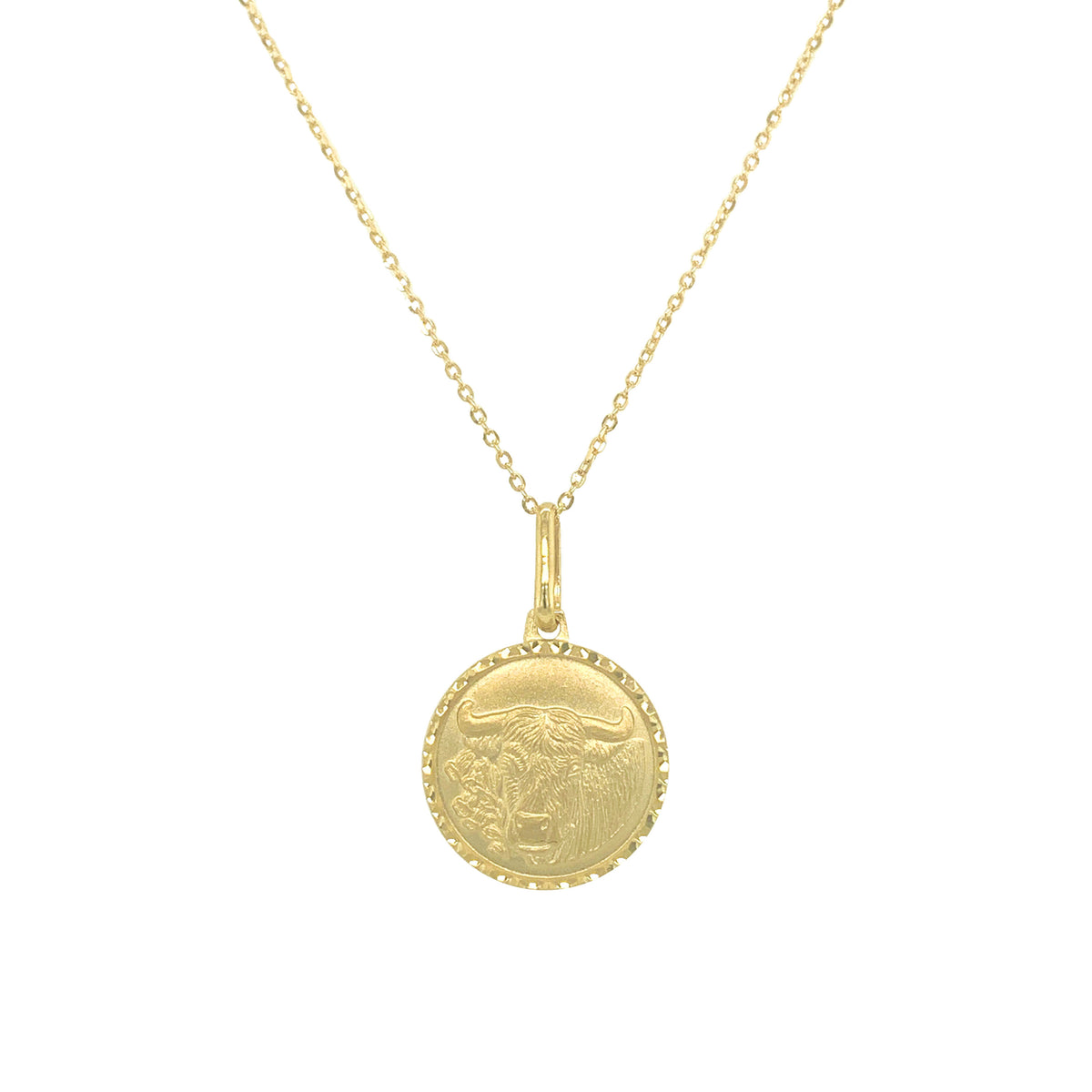 Zodiac Taurus Necklace in 14K Yellow Gold