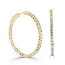 14k Gold & Diamond Flexible Hoops 1.25''