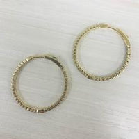 14k Gold & Diamond Flexible Hoops 1.25''