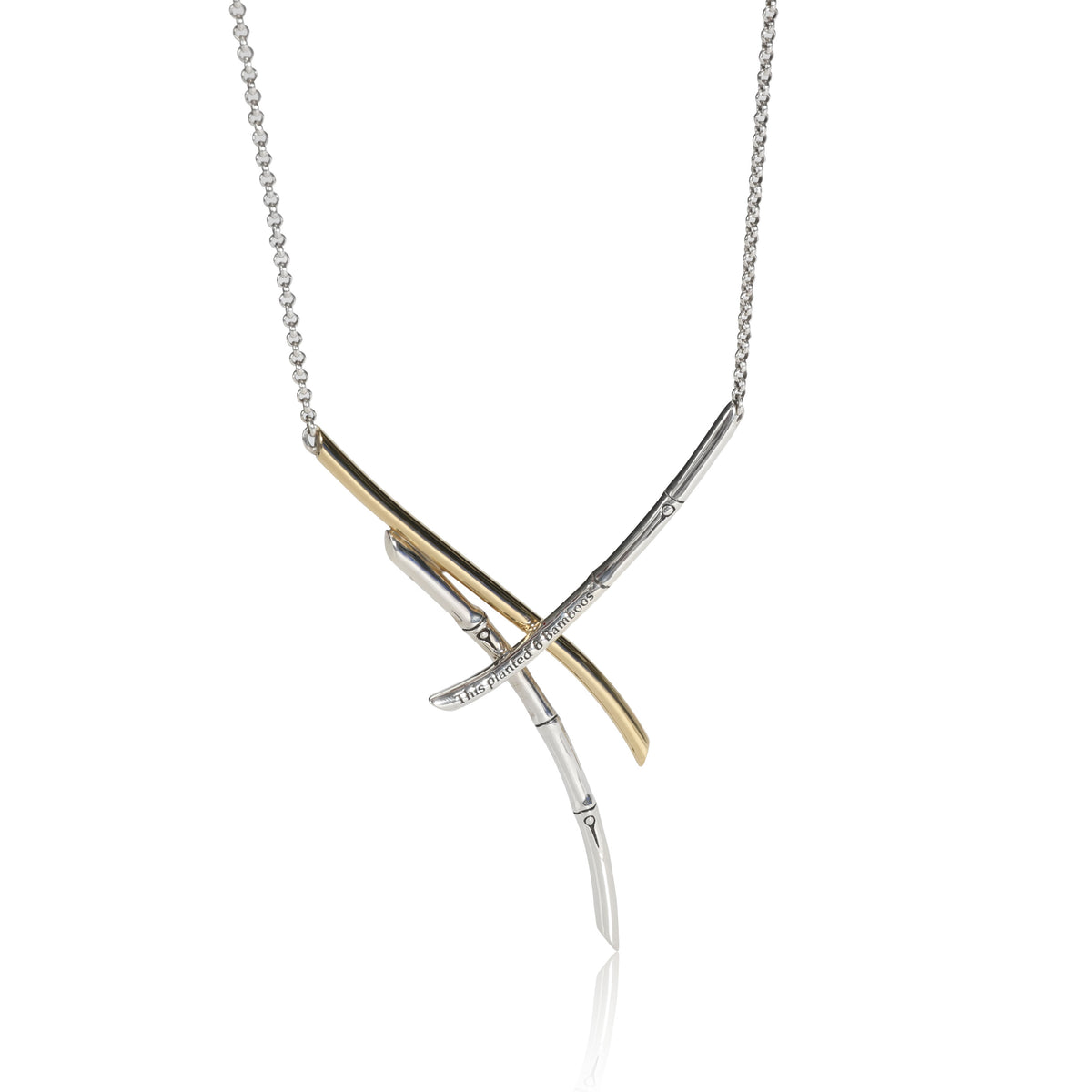 John Hardy Bamboo Fashion Necklace in 18K Yellow Gold/Sterling Silver