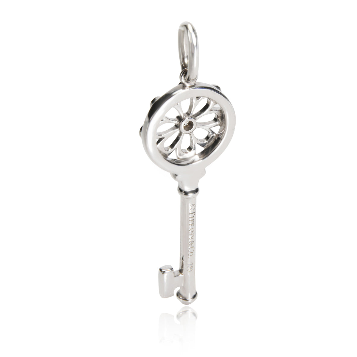 Tiffany & Co. Keys Diamond Charm in 18K White Gold 0.05 CTW