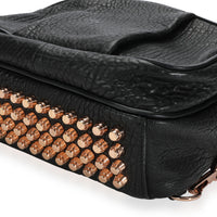 Alexander Wang Black Pebbled Leather Rose Gold-Studded Dumbo Backpack