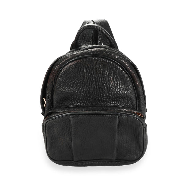 alexander wang leather backpack h& Alexander Wang Black Pebbled Leather Rose Gold-Studded Dumbo Backpack