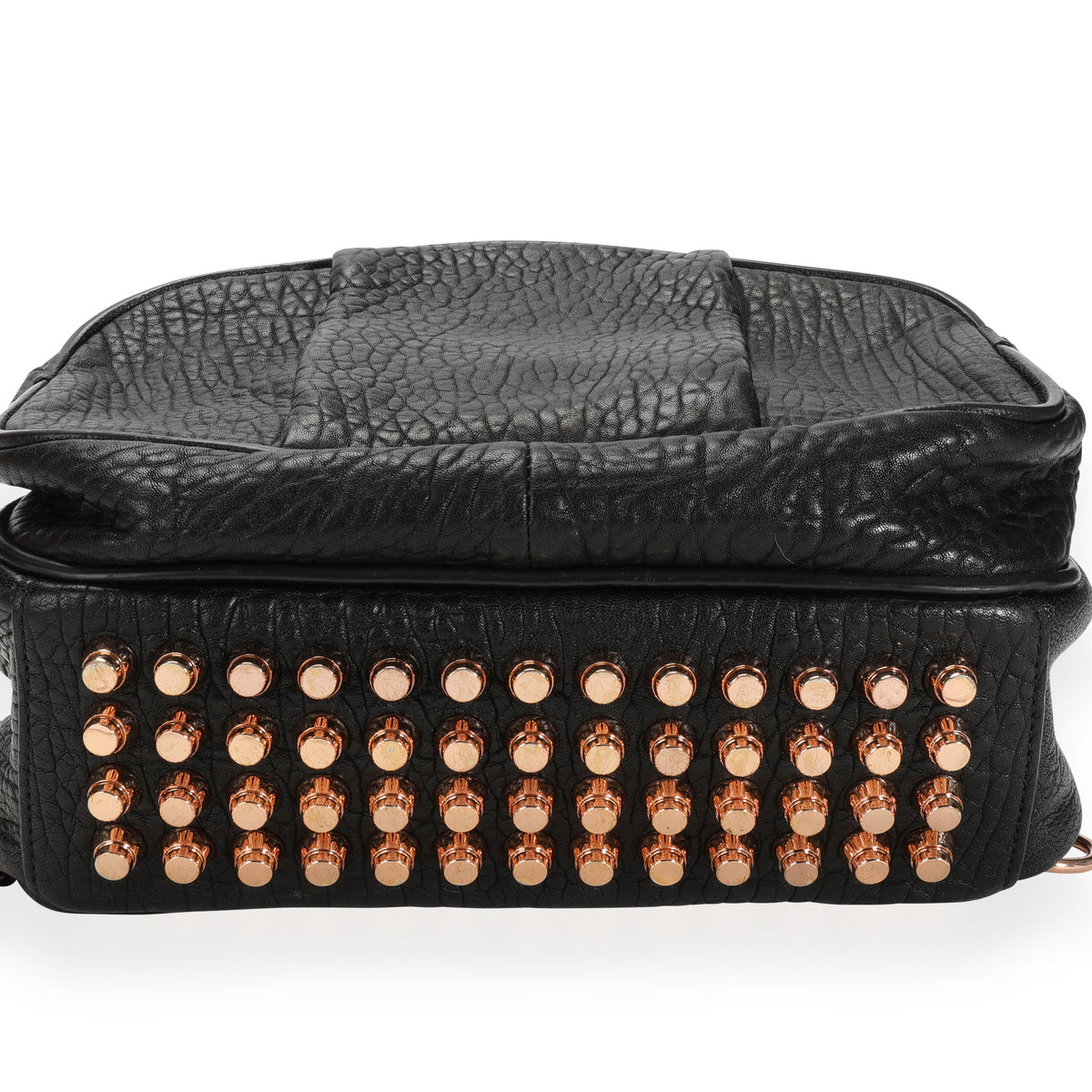 Alexander Wang Black Pebbled Leather Rose Gold-Studded Dumbo Backpack | myGemma Alexander Wang Black Pebbled Leather Rose Gold-Studded Dumbo Backpack | myGemma