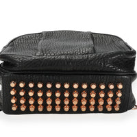 Alexander Wang Black Pebbled Leather Rose Gold-Studded Dumbo Backpack