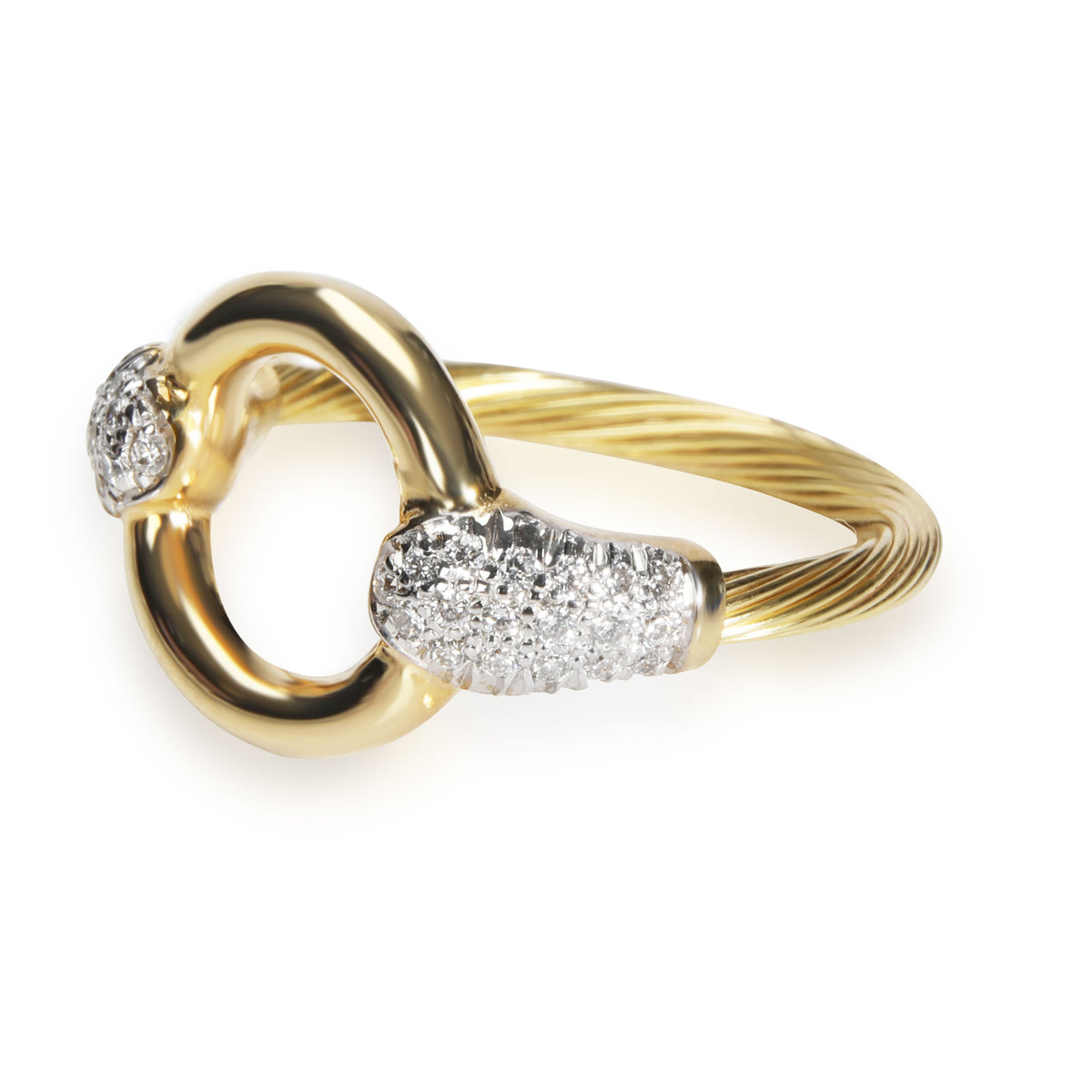 I. Reiss Open Circle Diamond Ring in 14K Yellow Gold 0.25 CTW