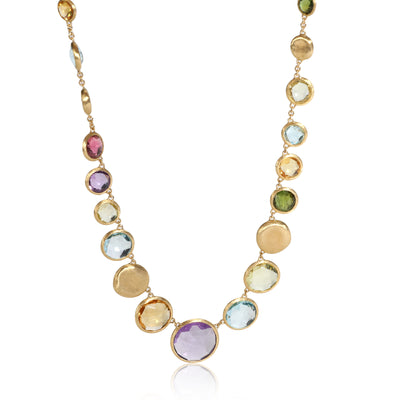 Marco Bicego Jaipur Necklace with Multi-Colored Gemstones in 18K Yellow Gold