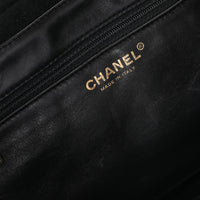 Chanel Black Quilted Shearling & Leather CC Tote