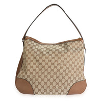 Gucci Brown GG Canvas & Leather Bree Hobo Bag